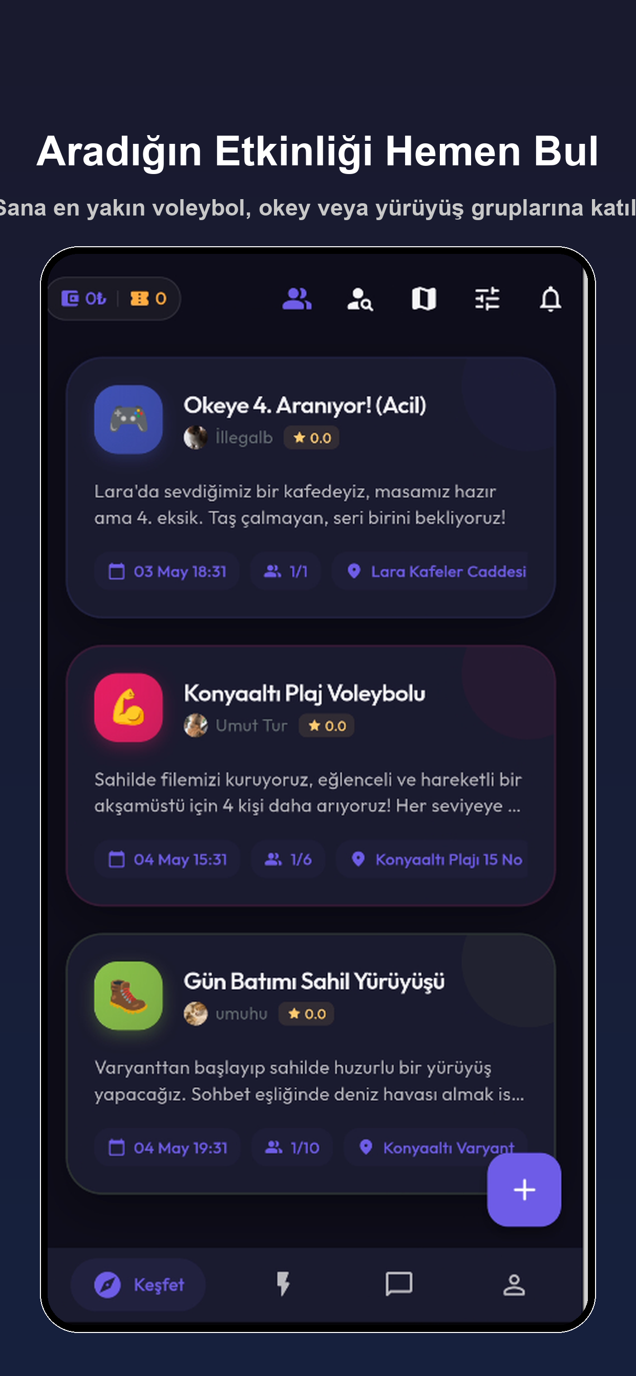 MatchFyn Keşfet Ekranı