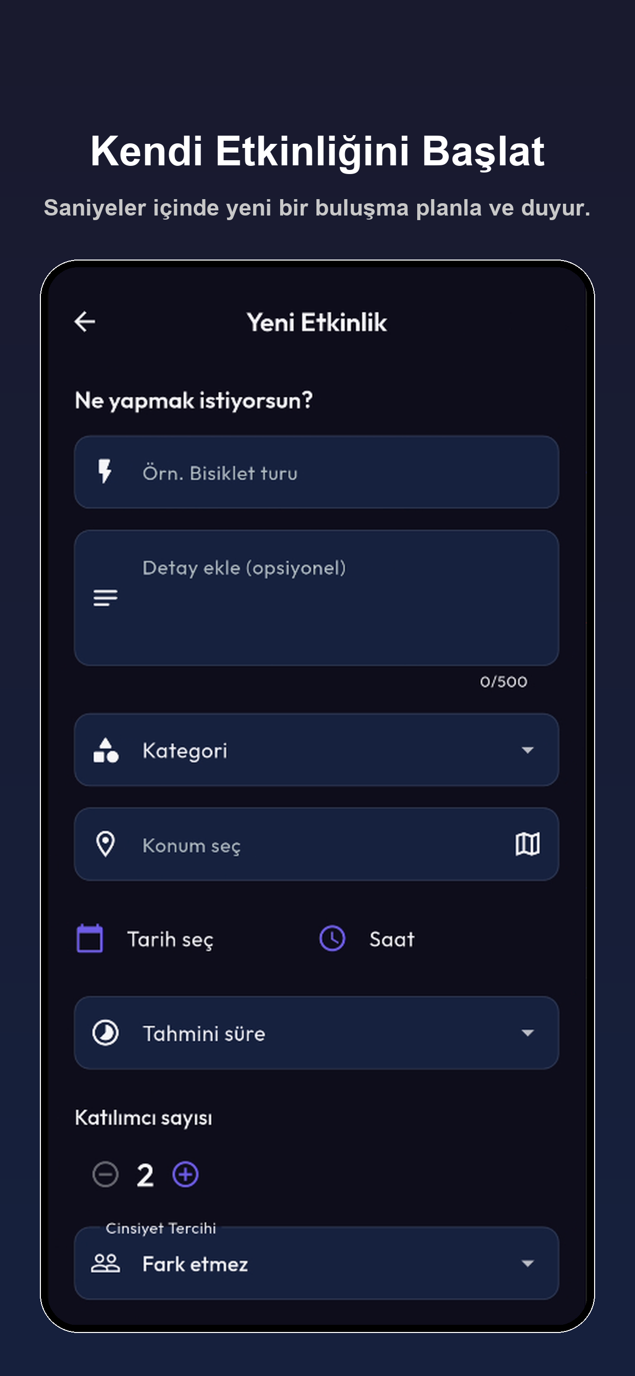 Aktivite Oluştur